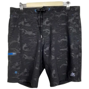 Zeroxposur Men's size M Black Camouflage Drawstring Swim Board Shorts - Picture 1 of 10