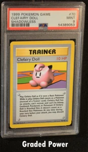 Pokemon Base Set Unlimited Shadowless Clefairy Doll SHADOWLESS PSA 9 (9053) #70  - Picture 1 of 2