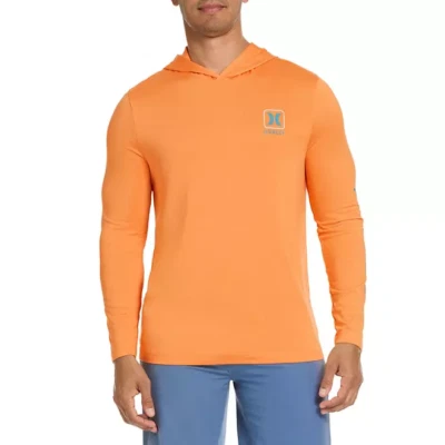 HURLEY мужчин длинным рукавом с КАПЮШОНОМ UV TEE оранжевый размер XXL легкий комфорт новый - Изображение 1 из 4