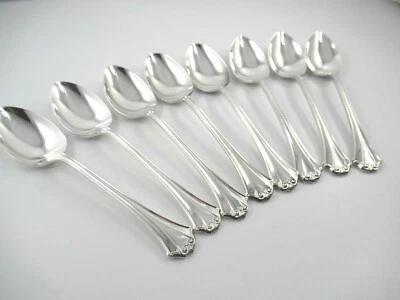 Reed & Barton FRENCH CHIPPENDALE 8 cucharaditas cubiertos plateados Foto 1 de 4