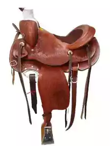 Pferd Wade Tree schöner Leder Westernsattel 15". - Bild 1 von 6