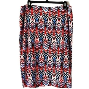 Rafaella Comfort Women's Boho Skirt Pencil Stretch Pink Multicolor Skirt, Sz L/G - Imagen 1 de 8