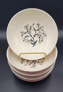 Vintage Homer Laughlin Eggshell China Cavalier Pink Footed Soup Bowls Set Of 4 - Picture 1 of 7