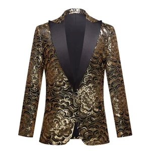Giacche blazer uomo lusso vestibilità regolare sposo matrimonio formale tacca revers cappotti - Foto 1 di 25