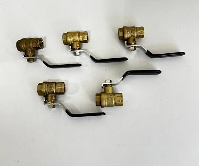 LOTE DE 5 VÁLVULAS DE BOLA UBV 3/8” NPT LATÓN ROSCADO BRONCE 600 CWP 150 SWP 250 PSI Foto 1 de 4