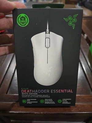 Razer DEATHADDER ESSENTIAL Wired Optical Gaming Mouse - WHITE RZ01-03850200-R3U1 - Image 1 of 4