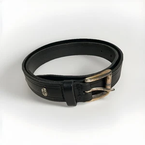 Lauren Ralph Lauren “LRL” Logo Women’s Black Genuine Italian Leather 33”M - Picture 1 of 9