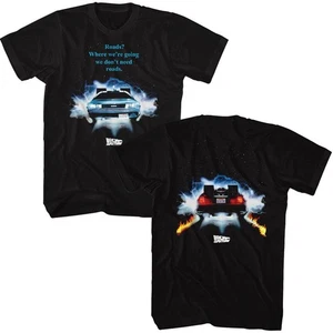 Back To The Future - Driving Through - American Classics - Solid Black Adult Sho - Picture 1 of 3