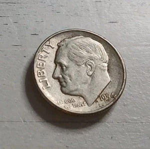 Moneda de diez centavos Roosevelt 1954-S 90 % plata 10C ~ ¡Envío gratuito! #2 - Imagen 1 de 2