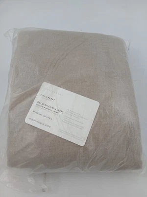 Pottery Barn Belgian Flax Linen Curtain Womens 50x96 Pinch Pleat Blackout Panel - Image 1 of 4