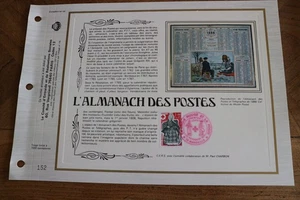 feuillet CEF 1977 premier 1er jour ALMANACH DES POSTES 1000ex SOIE n°19 - Picture 1 of 2