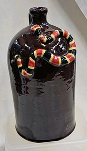 Marvin Bailey Indigenous Southern Primitive Folk Art Pottery Coral Snake Jug - Picture 1 of 6