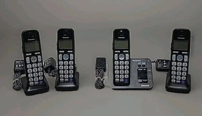 Panasonic KX-TGE260 Dect 6.0 Digital Cordless Phone Answering System 4 Handsets - Image 1 of 4