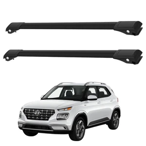 Lockable Roof Rack Cross Bars for Hyundai Venue 2020-2025 Black 2Pcs - Picture 1 of 15