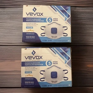 2 Boxes VEVOX® FFP2 Dust Mask, 10 Valved Face Masks - Respirator - Protection - Picture 1 of 9