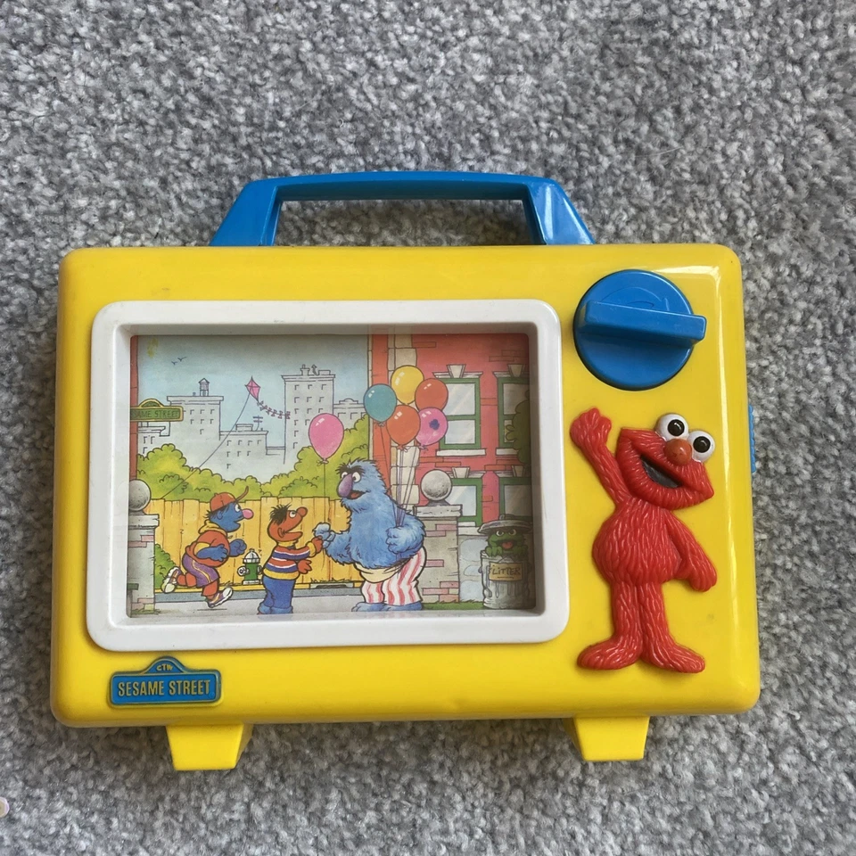 Sesame Street Elmo Wind Up TV Music Box 1992 Tyco Big Bird Musical Radio  - Image 1 of 4