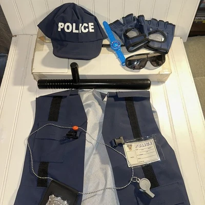 Vintage Child’s Police Cosplay/Halloween Costume.  Vinyl Material - Image 1 of 4