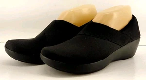 Crocs Busy Day Black Stretch, Dual Comfort Wedge Heel Shoes. Size 8 - Picture 1 of 13