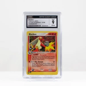 2003 Blaziken Holo ERROR - EX Ruby & Sapphire - 3/109 CGC 9 Mint - - Picture 1 of 2