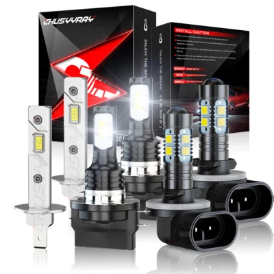 Fit Kia Forte Koup 2010-2013 LED Front Light Hi/Low Beam + Fog light bulbs 6pcs - Image 1 of 4