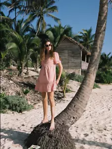 Arnhem Dress Size AU 6 US 2 Melody Mini Blush Boho Embroidered Organic Cotton - Picture 1 of 11