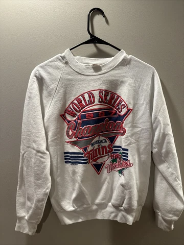 Vintage Minnesota Twins Sweater Kids Medium 1987 World Series Crewneck MLB Cover