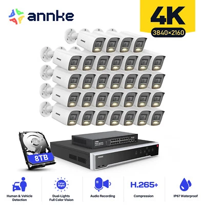 ANNKE 32CH 12MP NVR 4K Audio POE Security IP Camera System AI Color Night Vision - Image 1 of 4