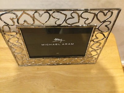 Michael Aram Dancing Heart Silver Finish Photo Frame  5X7 fit 10-1/2X8-1/2 frame - Image 1 of 4