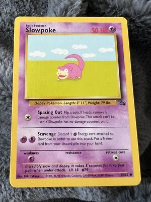 1999 Pokemon Slowpoke #55/62 Illustrator Error Card Says Miki Takano Not Takana - Image 1 of 3