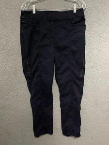 Chicos Pants So Slimming Blue Size 1.5 Cargo Pull On Adult Cotton Lyocell Blend - Picture 1 of 5