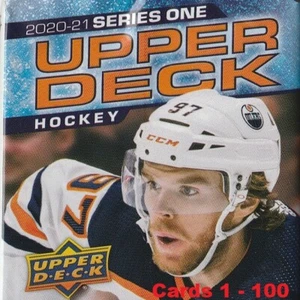 2020-2021 Upper Deck Series 1 Hockey Cards No. 1 To 100 - $1.00 Each - U Pick - Picture 1 of 137