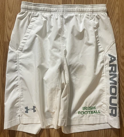 Notre Dame Football Team Issued Under Armour Shorts White Size Large Cover