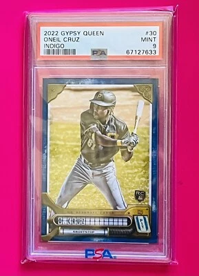 Oneil Cruz 2022 Topps Gypsy Queen—Indigo Border/250 (RC) #30 PSA 9 (POP 1—0) - Image 1 of 4