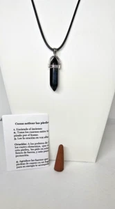 COLLAR DE CUARZO TURMALINA PARA PROTECCION ALEJA ENERGÍAS NEGATIVAS ORACION 1PC - Imagen 1 de 2
