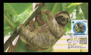 COLOMBIA 2022 Maximum Card - Parques Nacionales Naturales, perezoso, sloth - Picture 1 of 1