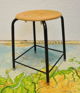 Werkstatthocker Stool Industriehocker Bauhaus Vintage Loft Tabouret Hocker - Bild 1 von 11