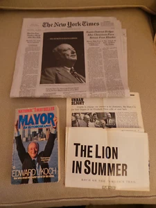 Vintage PB Edward Koch Mayor An Autobiography signed w Extras 1985 VG+: - Picture 1 of 6