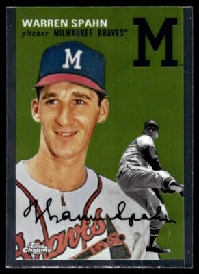 2023 Topps Chrome Platinum #438 Warren Spahn HOF Milwaukee Braves - Image 1 of 2