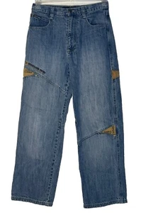 South Pole Rare Y2K Jeans Boys Sz 18 Baggy Wide Leg Light Wash - Picture 1 of 14