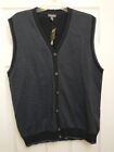 Van Heusen Men's Sweater Vest Button Up Blue Gray Large $50