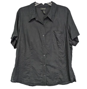 Blusa Lane Bryant 18/20 Negra Abotonada Manga Corta Ligera ENVÍO GRATIS - Imagen 1 de 8