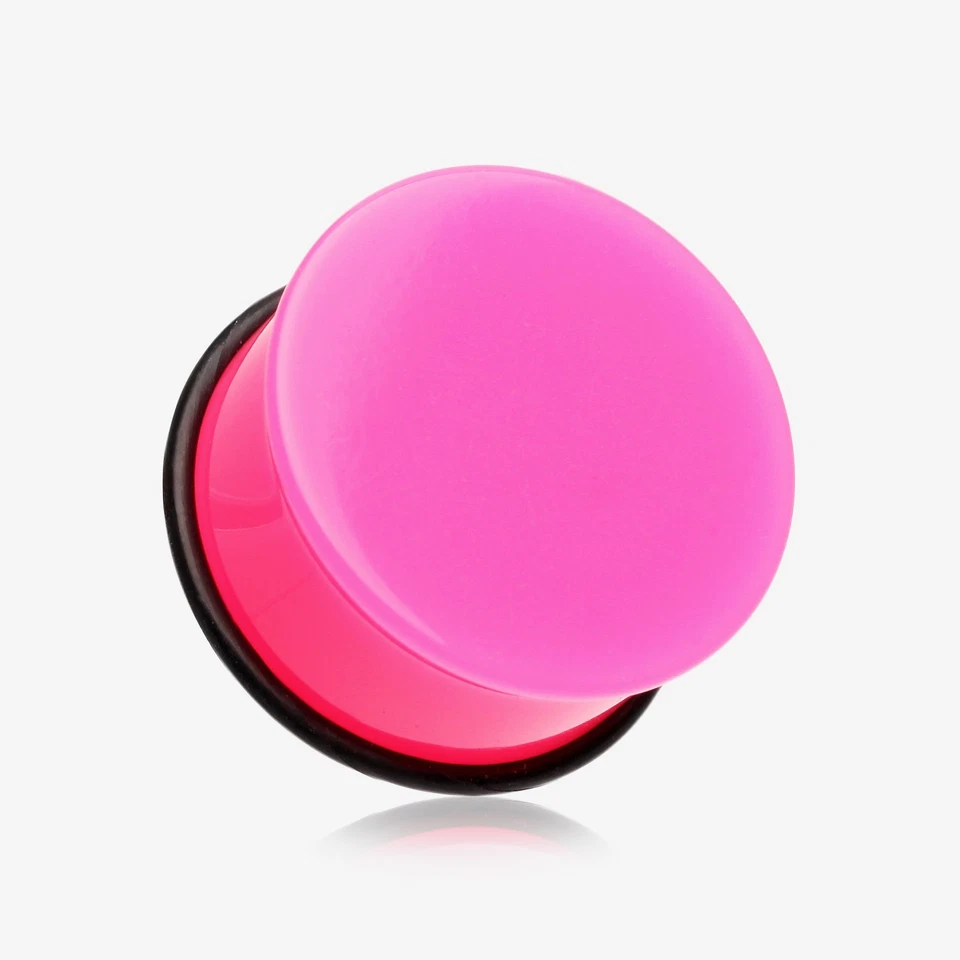 A Pair of Neon Colored UV Acrylic Single Flared Ear Gauge Plug - Image 1 of 1