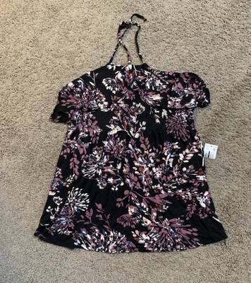 NWT! Motherhood Maternity Summer Halter Smocked Floral Top - Size Small - Image 1 of 4