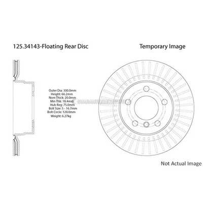 Disco rotor de freio traseiro central para BMW 328i 228i 328d 320i 428i 230i - Imagem 1 de 3