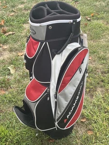 Adams Idea Golf Cart Bag 7-Way Divider, Single Strap, Black/Red/White - Picture 1 of 3