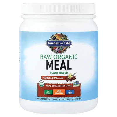 RAW Organic Meal Replacement Shake, Vanilla Chai, 18.76 oz (532 g) - Image 1 of 2