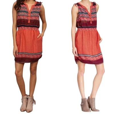 Vestido sin mangas estampado naranja mandarín Lucky Brand talla pequeña nuevo con etiquetas Foto 1 de 4