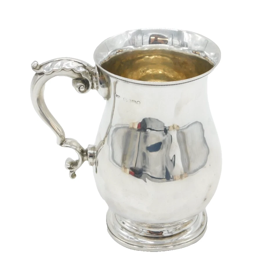 Victorian Sterling Silver Scrolled Baluster Pint Tankard Antique 1887 London - Image 1 of 4