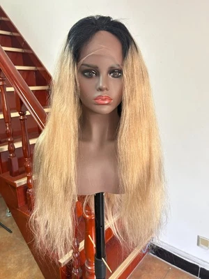 24Inch Ombre Color Full Lace Wigs Human Hair Silky Straight 150% Density Wigs - Image 1 of 4