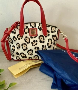 NWOT DOONEY & BOURKE LEOPARD PRINT RUBY RED MINI CROSSBODY SATCHEL - Picture 1 of 10